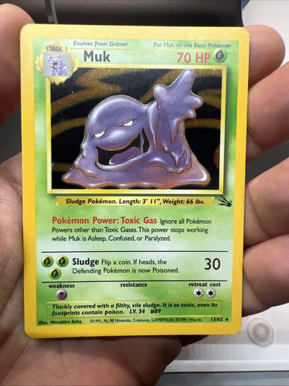 Pokemon Muk 13/62 Fossil Holo - NEAR MINT