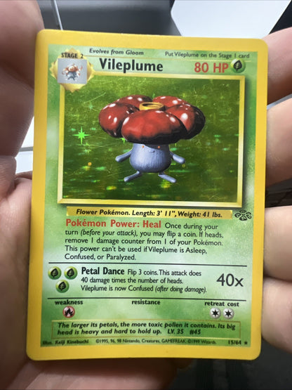 Pokemon Vileplume 15/64 – Jungle – Holo Rare – Heavy Play