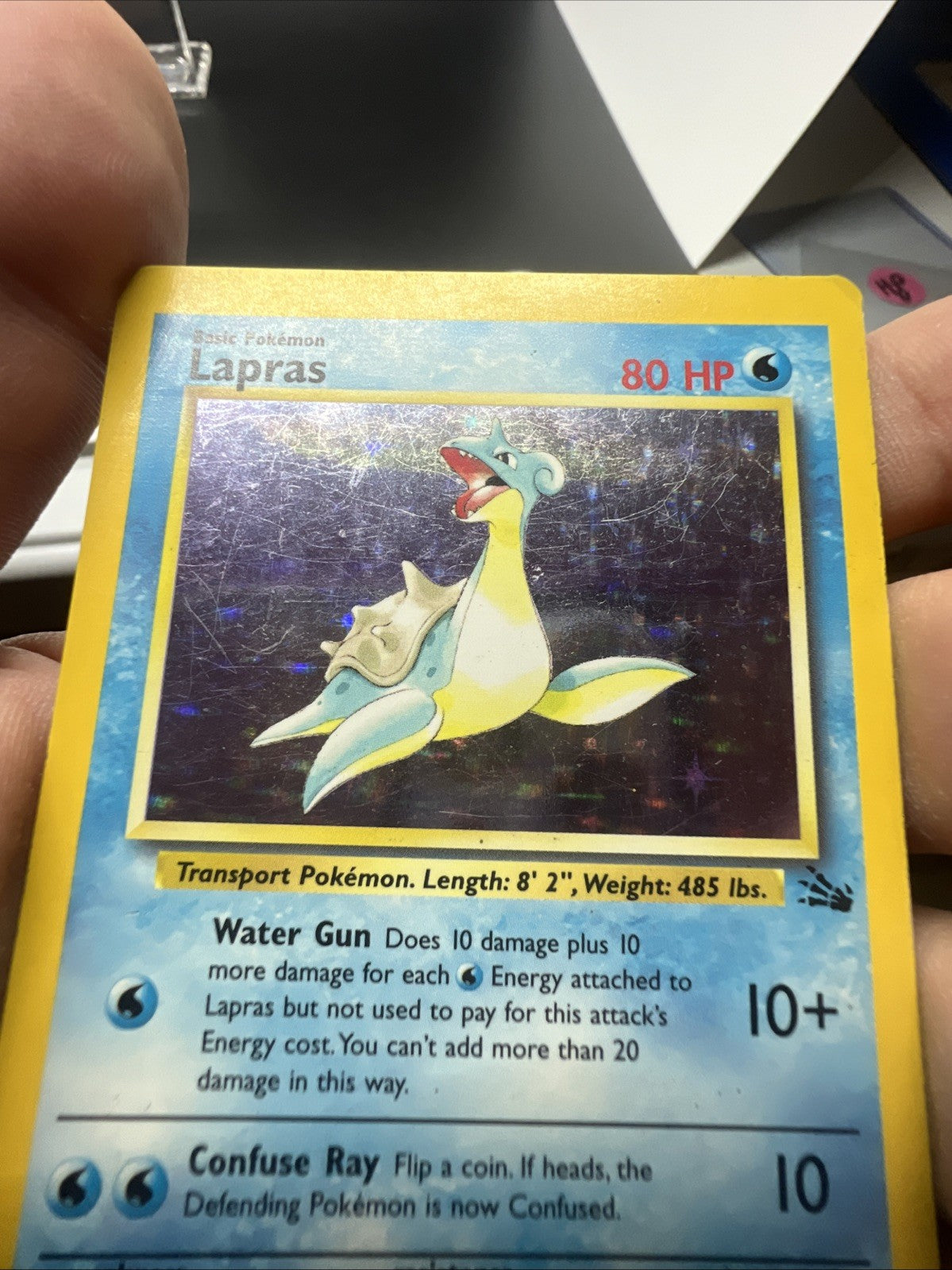 Pokemon Lapras 10/62 – Fossil – Holo Rare – Heavy Play (B)