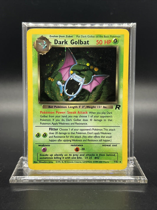 Pokemon Dark Golbat 7/82 – Team Rocket – Holo Rare – Heavy Play