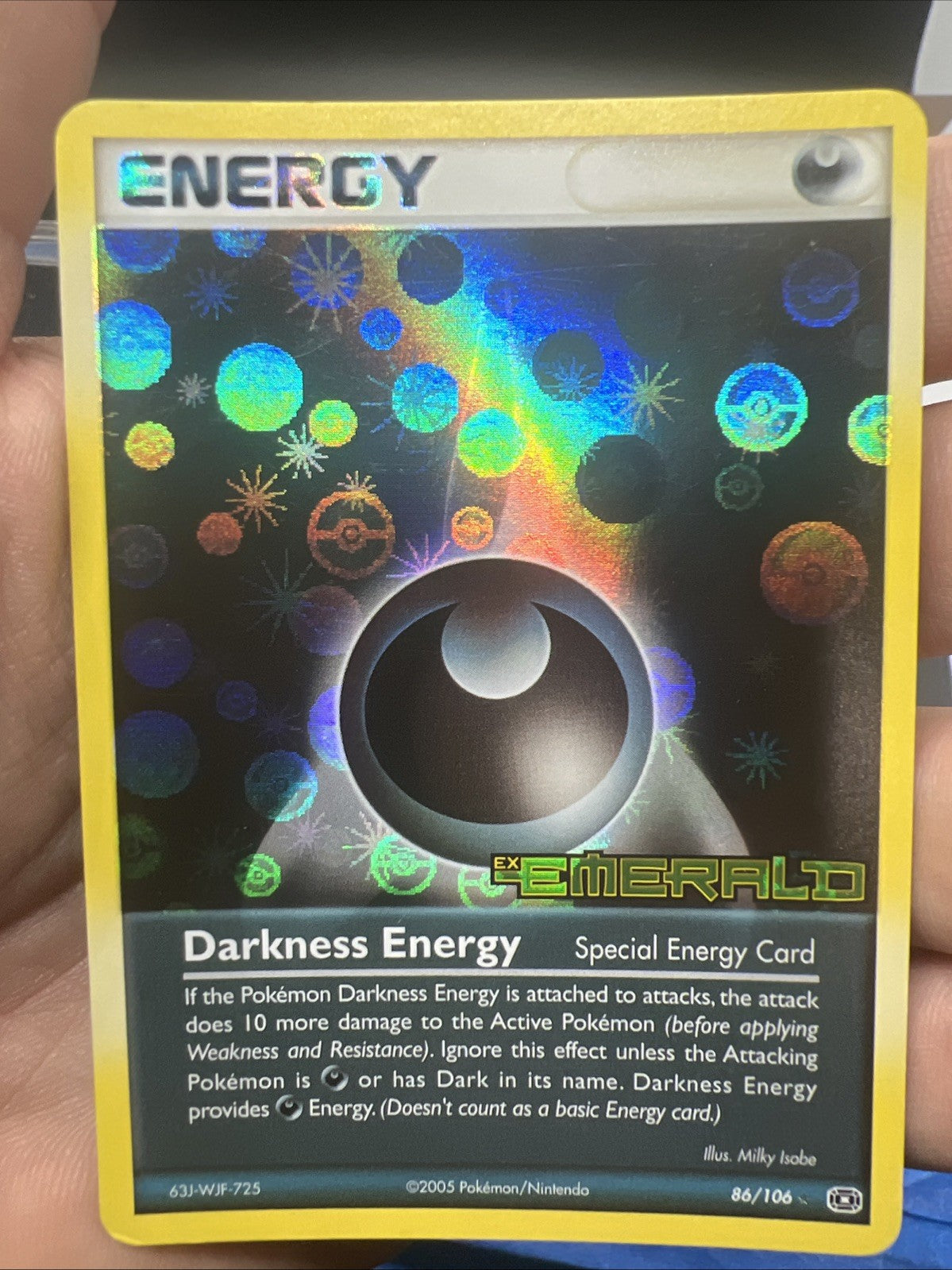 Pokemon Darkness Energy 86/106 Emerald Reverse Holo - LIGHT PLAY