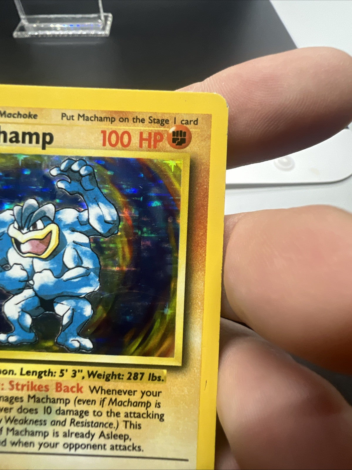 Pokemon Machamp 1st Edition Base Set 8/102 Holo - HEAVY PLAY (B)
