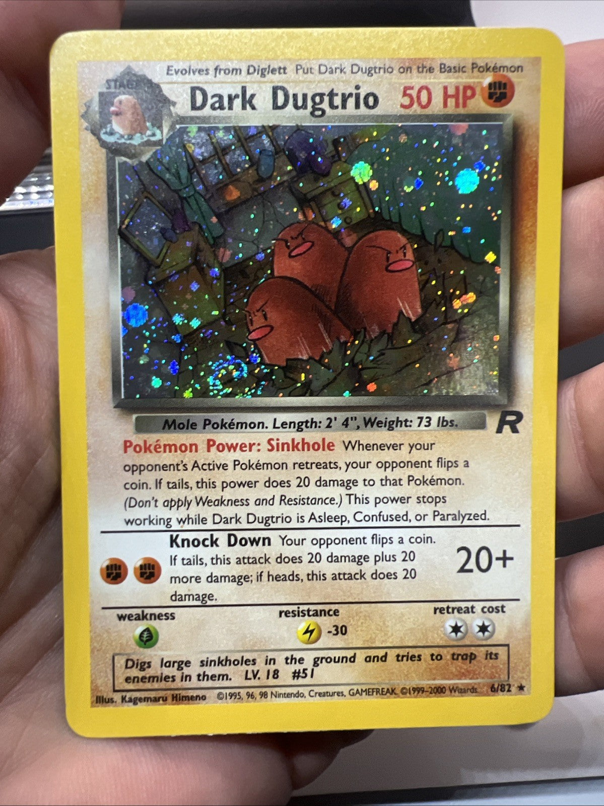 Dark Dugtrio 6/82 – Team Rocket – Holo Rare – Near Mint - Pokemon