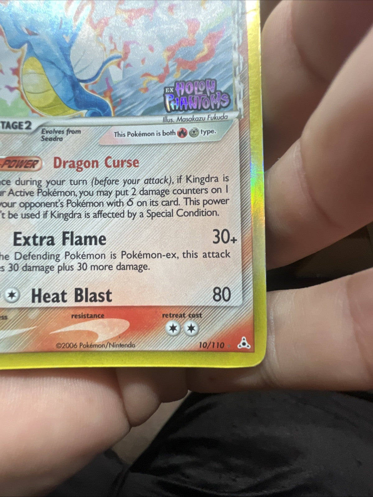 Pokemon Kingdra (Delta Species) 10/110 Holon Phantoms Reverse Holo - HEAVY PLAY