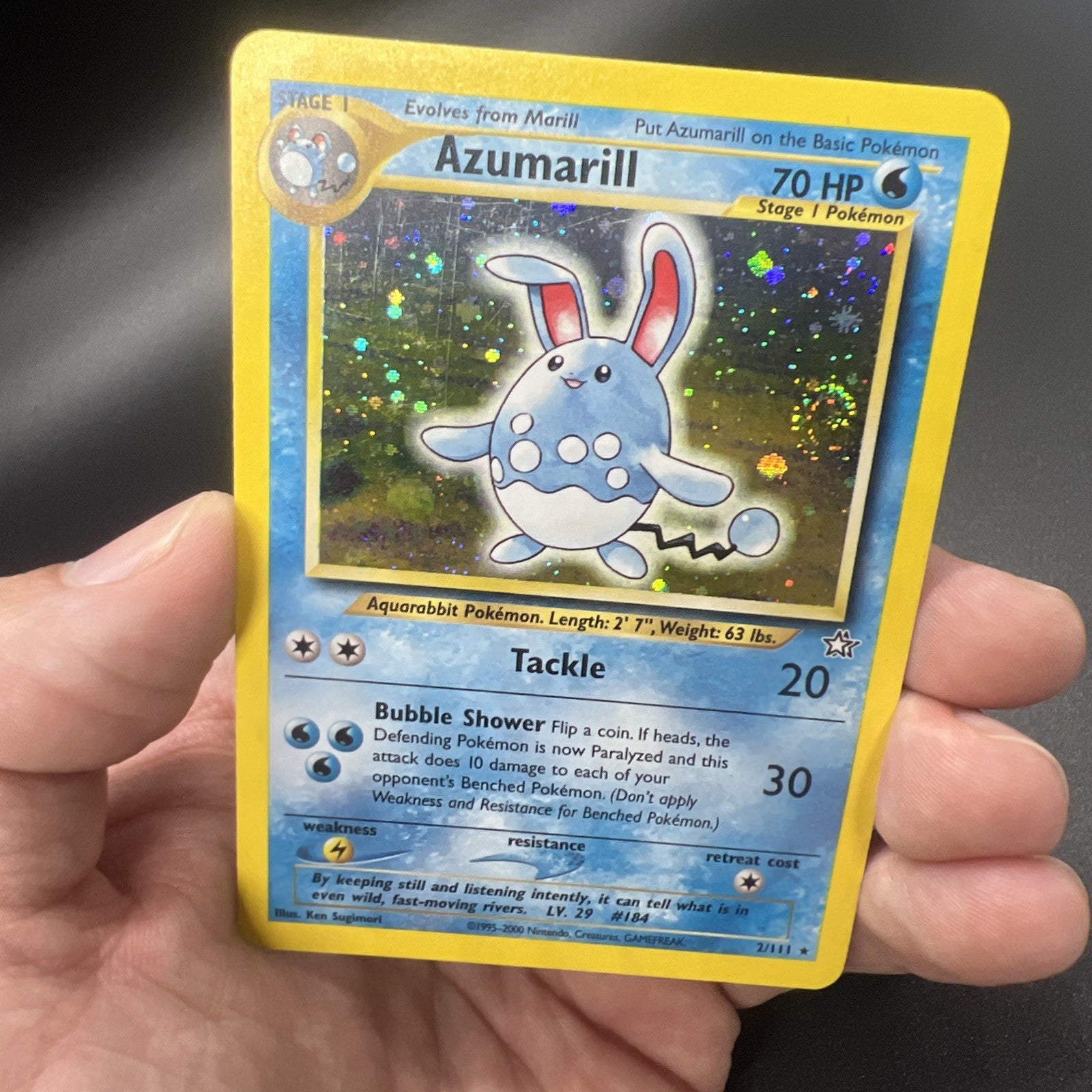 Pokemon Azumarill 2/111 Neo Genesis Holo - LIGHT PLAY
