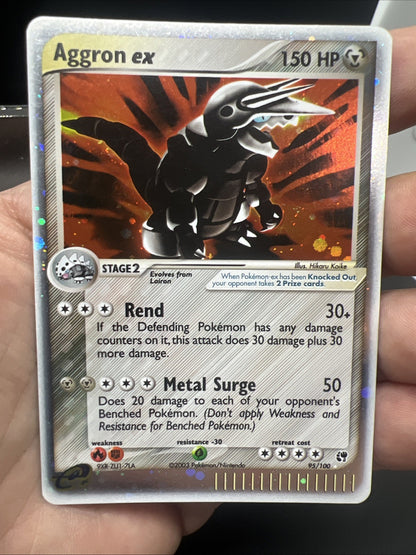 Pokemon Aggron ex 95/100 Sandstorm Holo - NEAR MINT