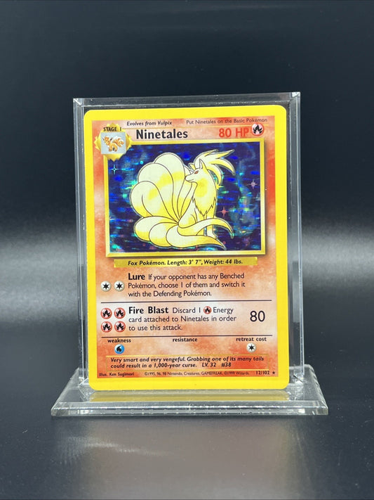 Pokemon Ninetales 012/102 Base Set Holo - HEAVY PLAY (A)