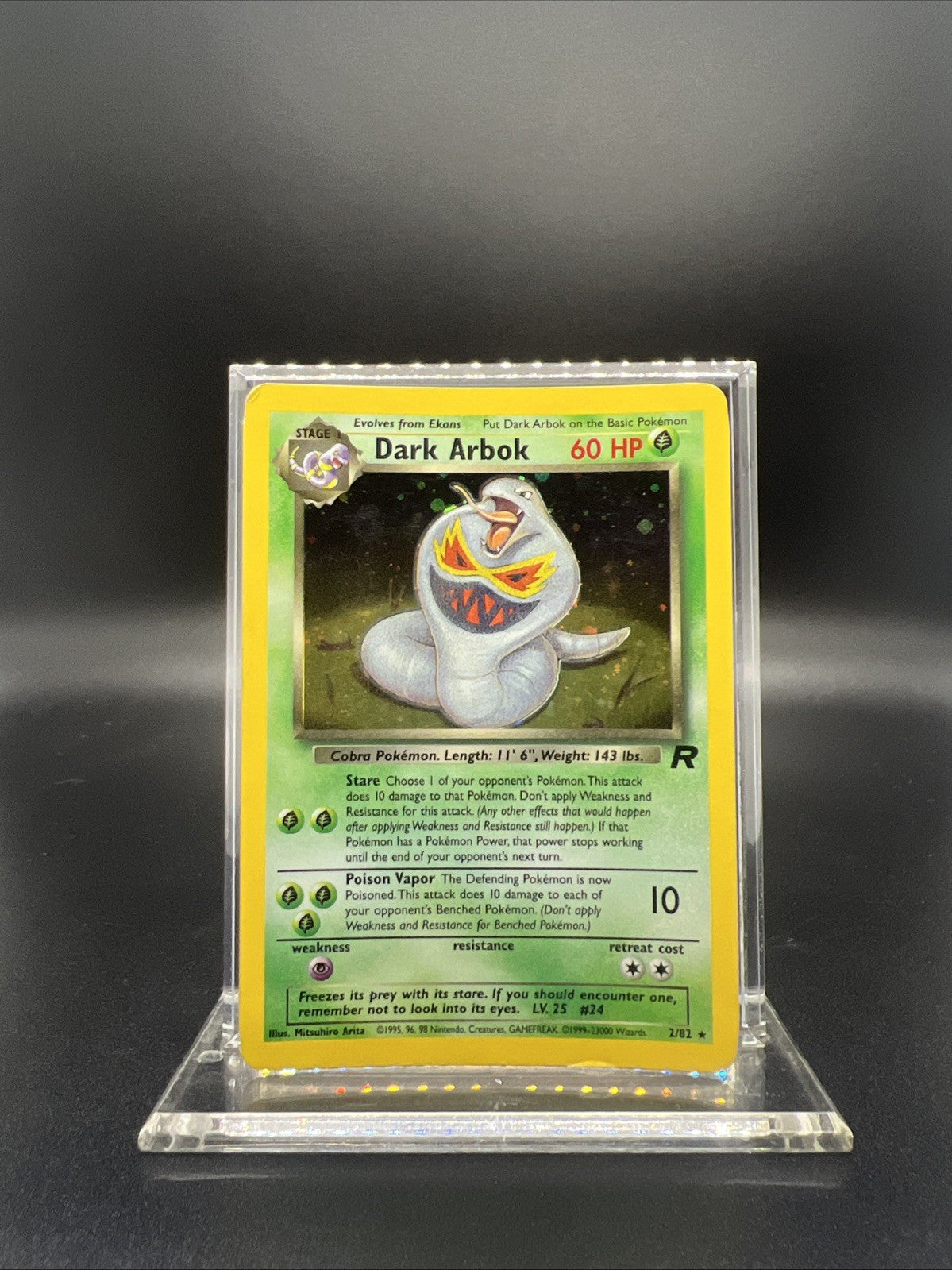 Pokemon Dark Arbok 2/82 Team Rocket Holo - HEAVY PLAY