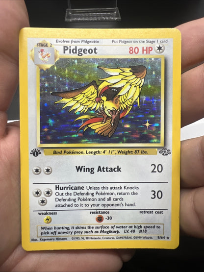 Pokemon Pidgeot 1st Edition 08/64 Jungle Holo - HEAVY PLAY