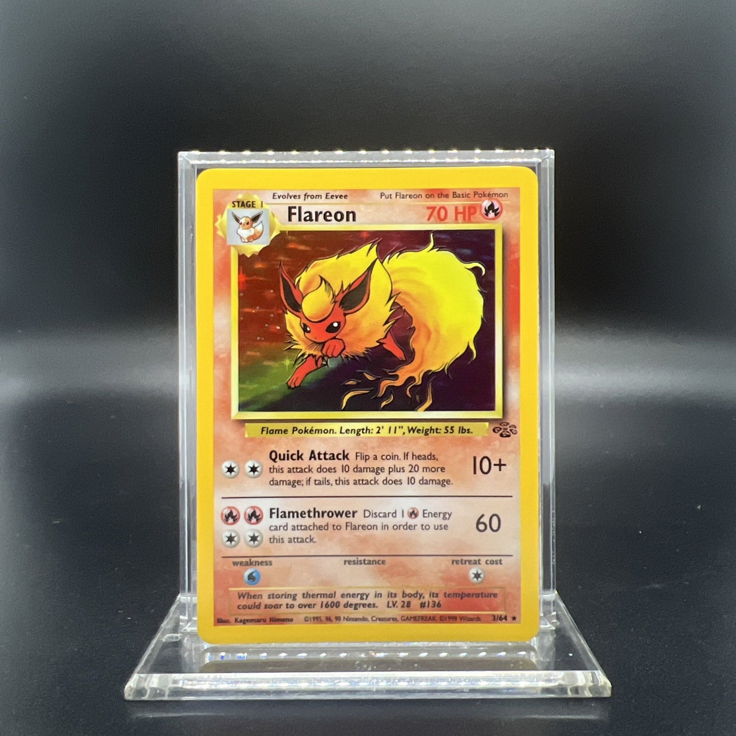 Pokemon Flareon 03/64 Jungle Holo - LIGHT PLAY