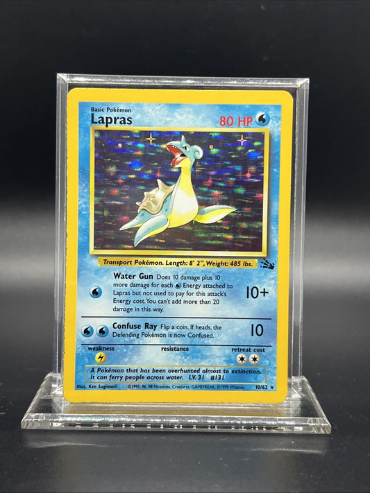Pokemon Lapras 10/62 – Fossil – Holo Rare – Heavy Play (A)