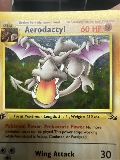 Pokemon Aerodactyl 1st Edition 1/62 Fossil Holo - MOD PLAY
