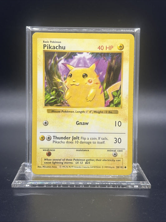 Pokemon Pikachu (Red Cheeks) 058/102 Base Set (Shadowless) Non Holo - MOD PLAY