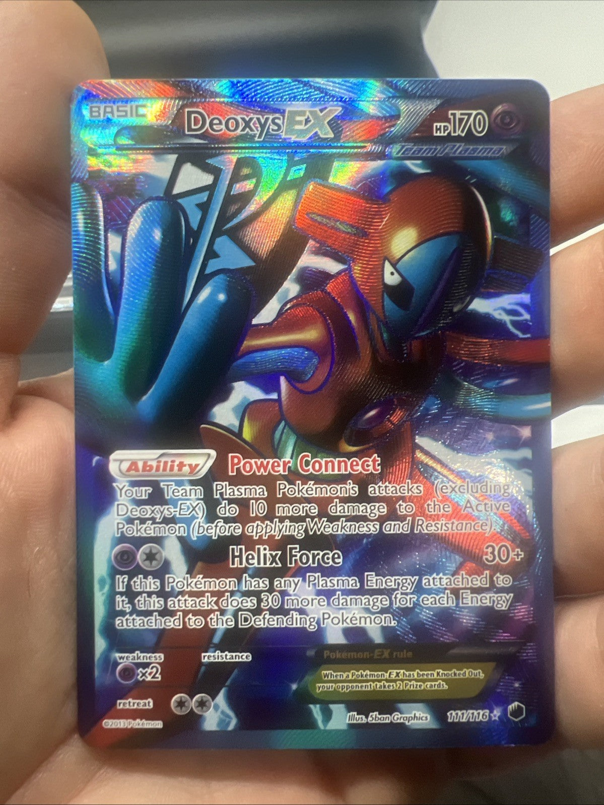 Pokemon Deoxys EX (Team Plasma) (Full Art) 111/116 Plasma Freeze - LIGHT PLAY