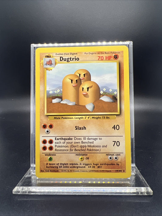 Pokemon Dugtrio 019/102 Base Set Rare Non Holo - MOD PLAY