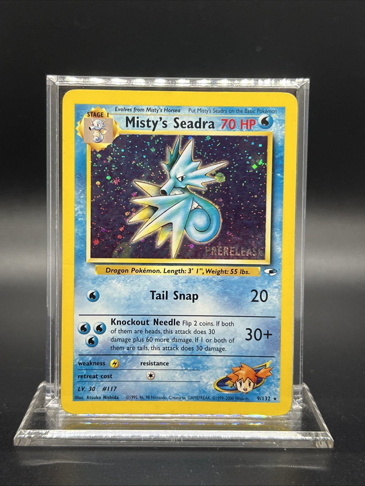 Pokemon Misty's Seadra Prerelease 009/132 Gym Heroes - HEAVY PLAY