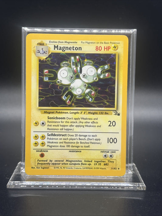 Pokemon Magneton 11/62 – Fossil – Holo Rare – Moderate Play