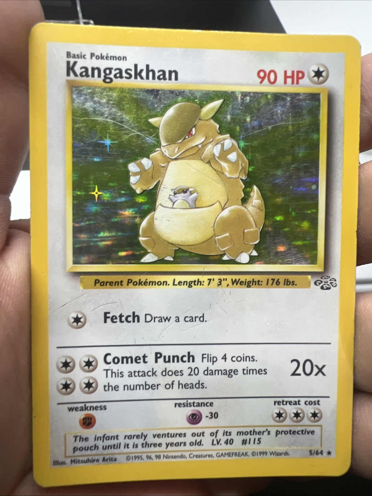 Pokemon Kangaskhan 05/64 – Jungle – Holo Rare – Heavy Play (C)