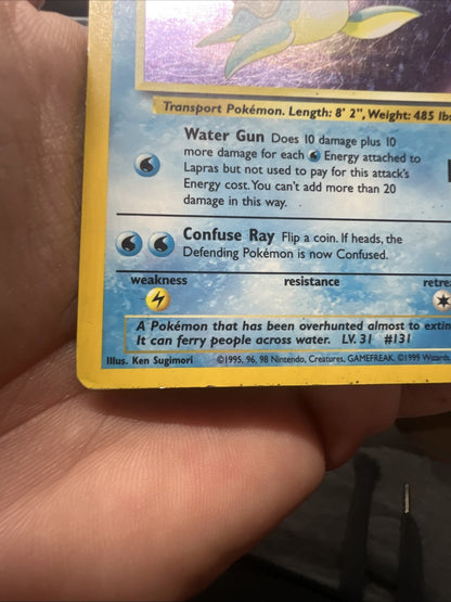 Pokemon Lapras 10/62 – Fossil – Holo Rare – Heavy Play (B)