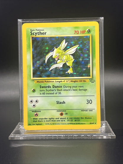 Pokemon Scyther 10/64 Jungle Holo - LIGHT PLAY