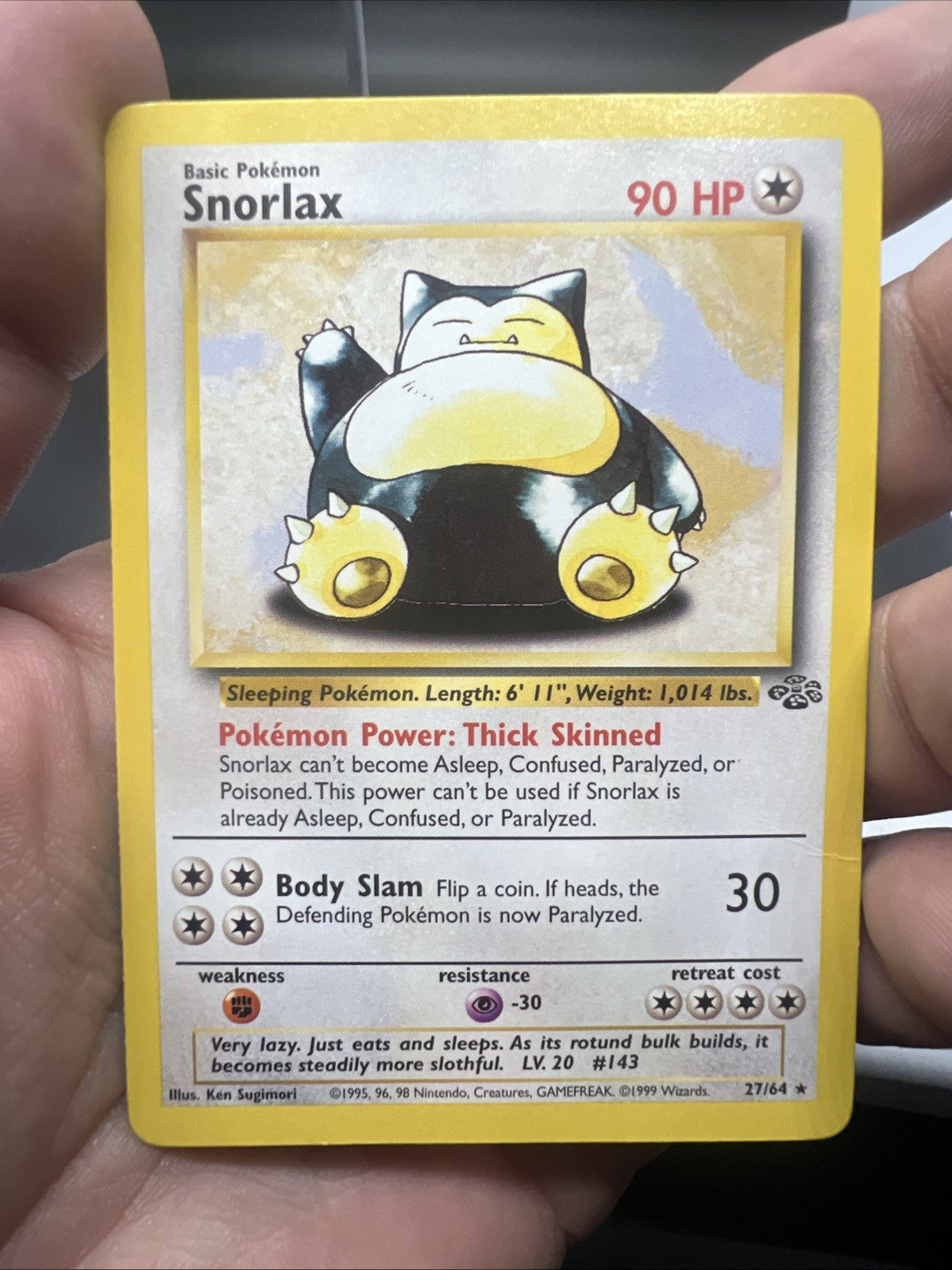 Pokemon Snorlax 27/64 – Jungle – Non Holo – Moderate Play