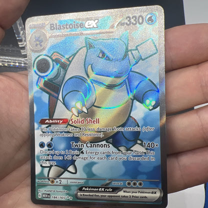 Pokemon Blastoise ex 184/165 Scarlet & Violet 151 Holo - LIGHT PLAY