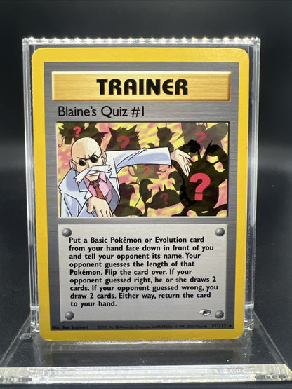 Pokemon Blaine's Quiz #1 097/132 Gym Heroes Rare Non Holo - MOD PLAY