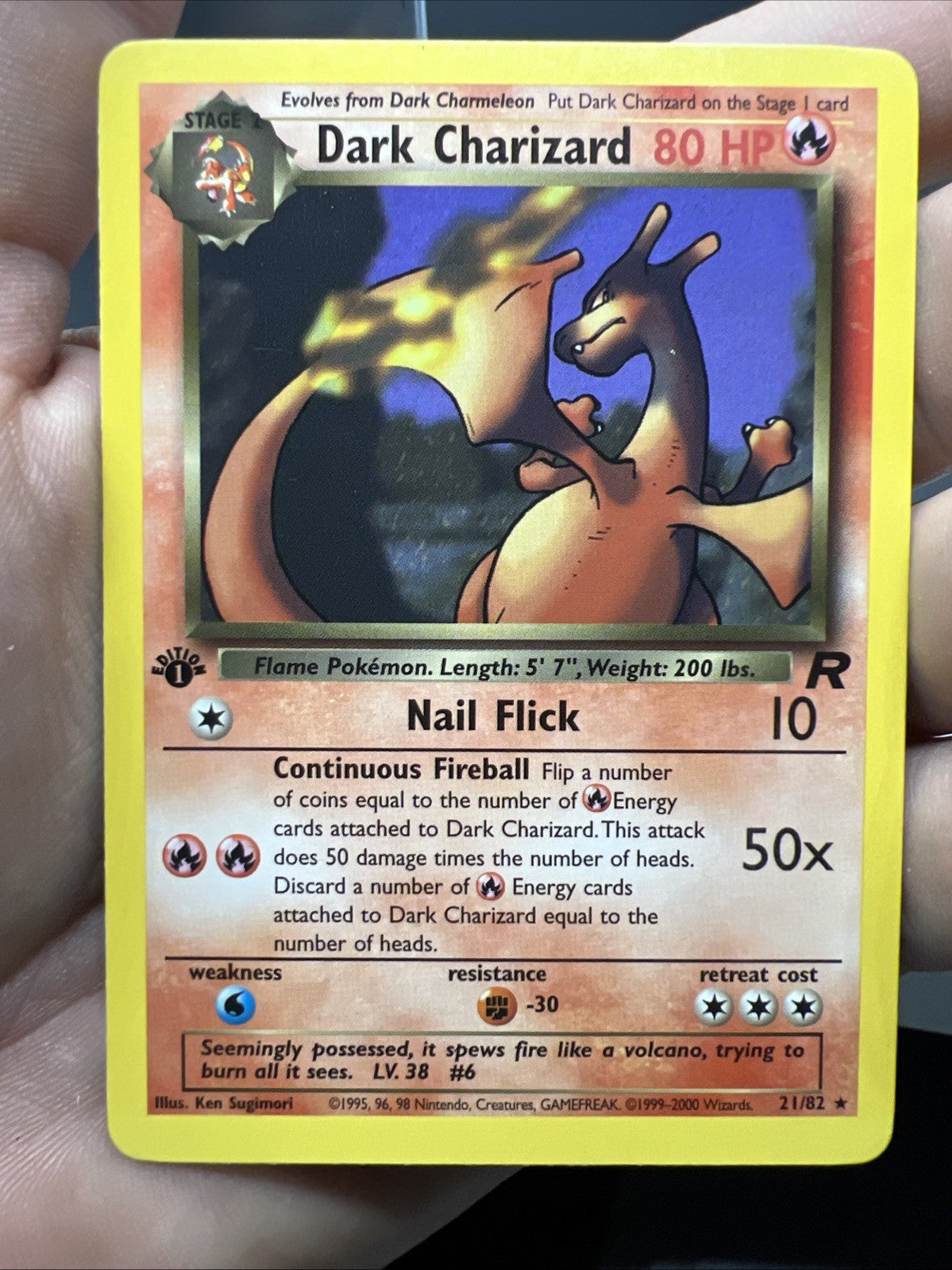 Pokemon Dark Charizard 1st Edition 21/82 Team Rocket - NEAR MINT