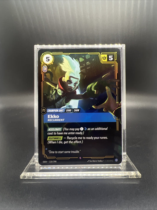Riftbound Origins Ekko Recurrent Rare Foil 110/298 - NEAR MINT