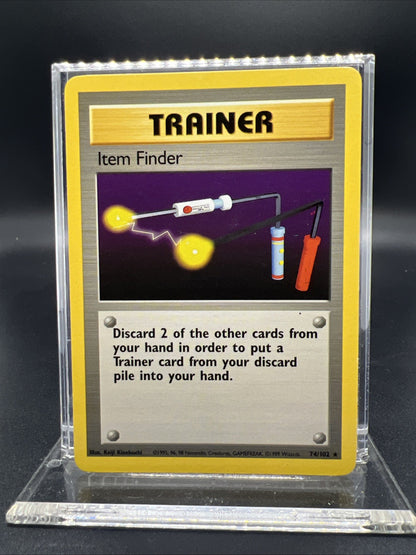 Pokemon Item Finder 074/102 Base Set Rare Non Holo - LIGHT PLAY