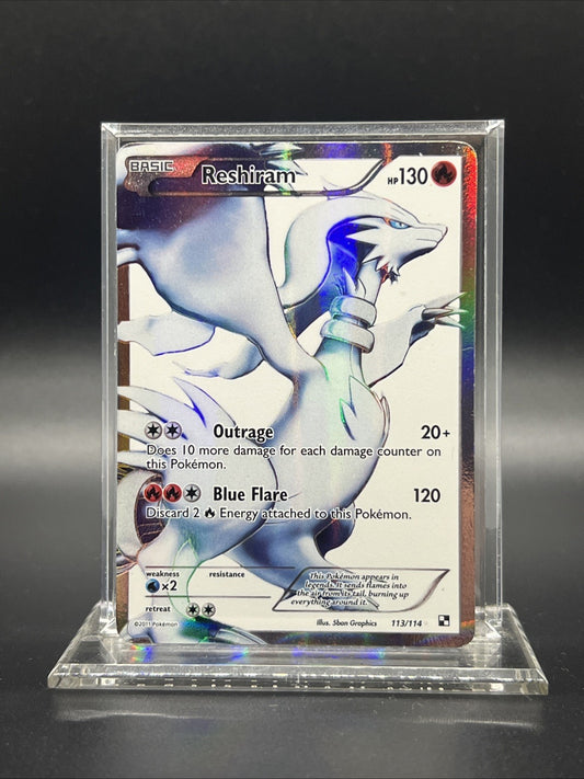 Reshiram 113/114 Black & White Full Art HEAVY PLAY Pokemon