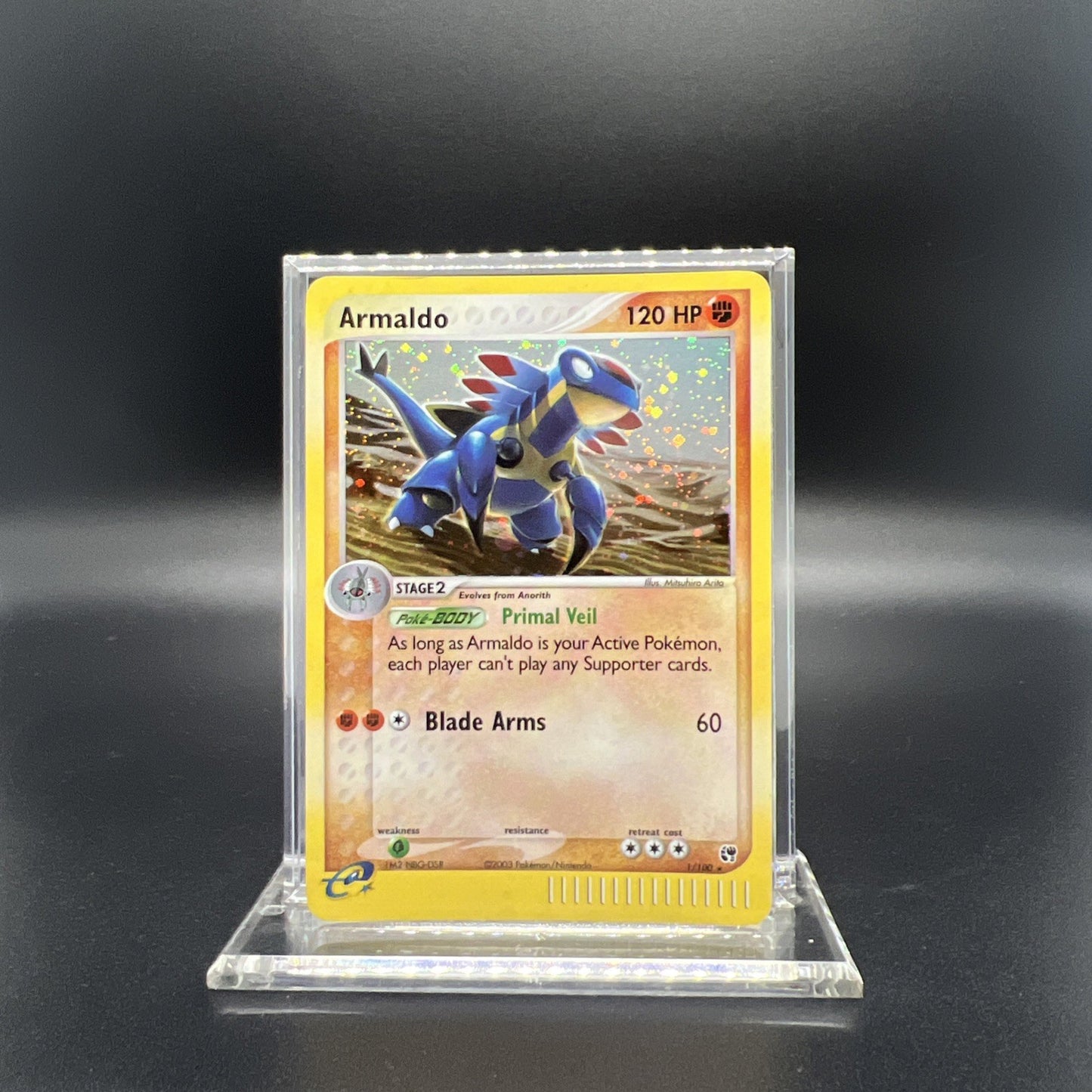 Pokemon Armaldo 1/100 Ex Sandstorm Holo - LIGHT PLAY