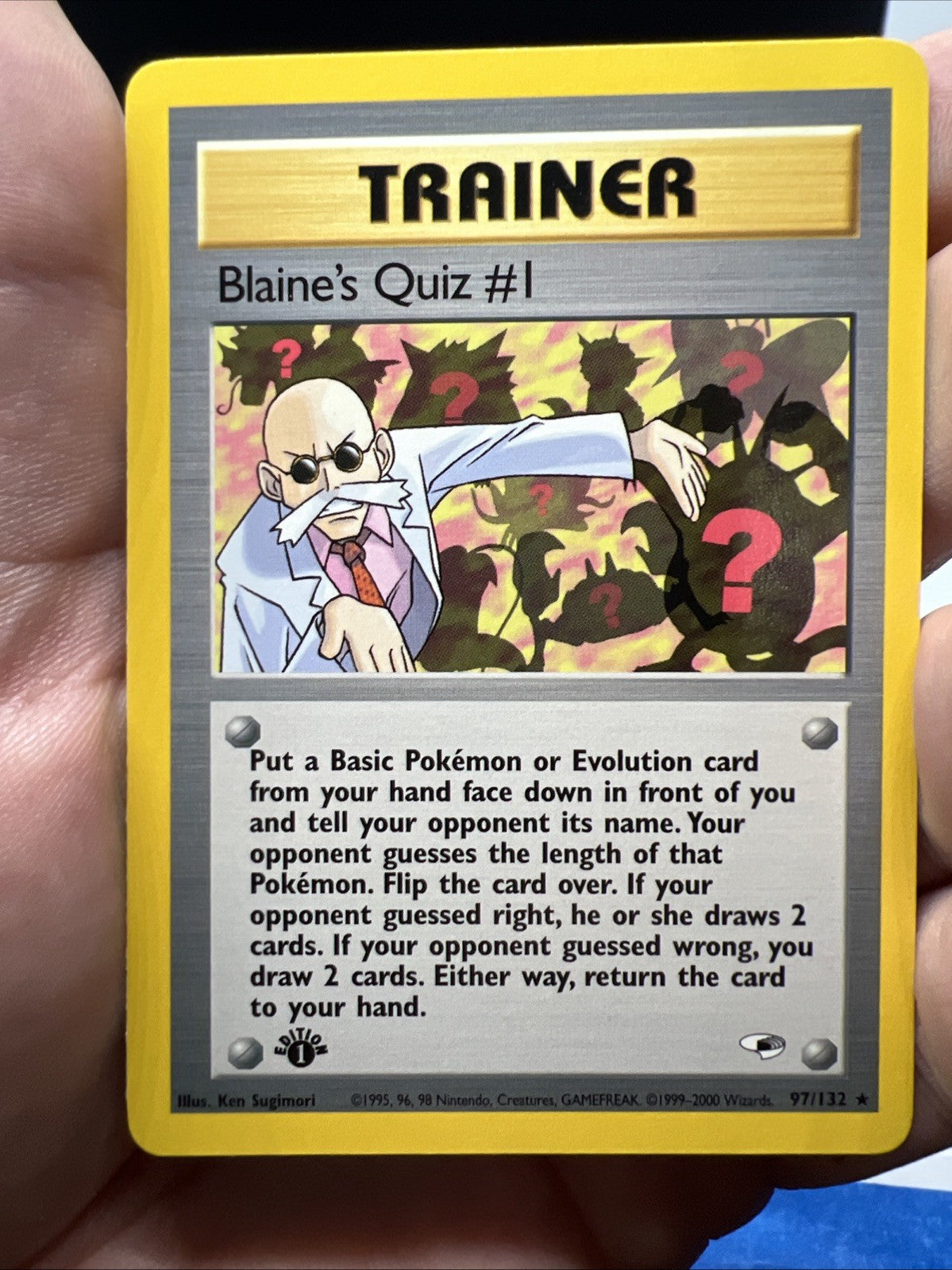 Pokemon Blaine's Quiz #1 1st Edition 097/132 Gym Heroes Rare - MOD PLAY