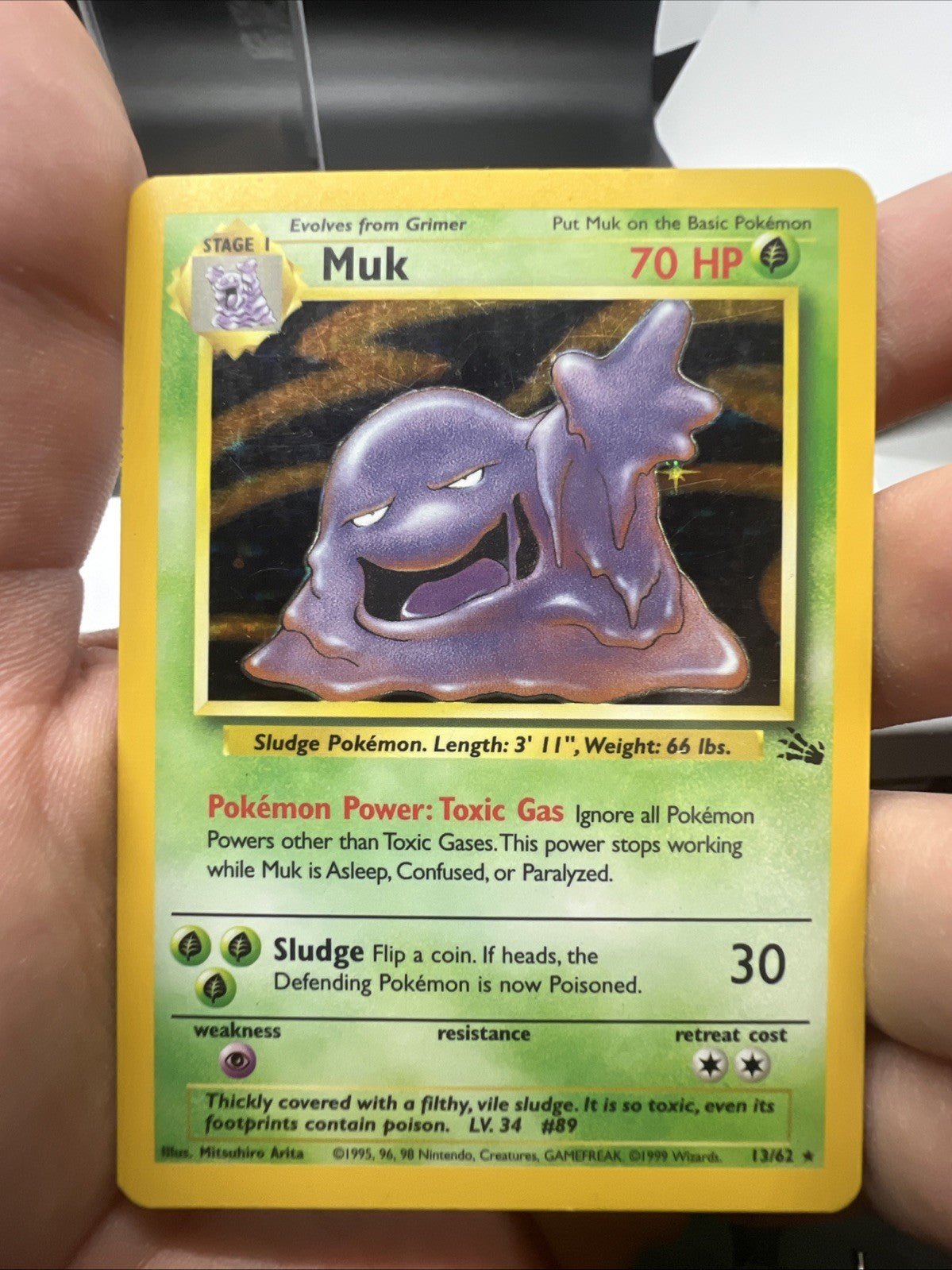 Pokemon Muk 13/62 – Fossil – Holo Rare – Heavy Play (A)
