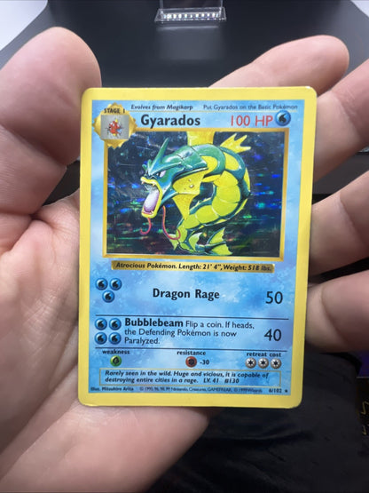Pokemon Gyarados 006/102 Base Set (Shadowless) Holo - HEAVY PLAY