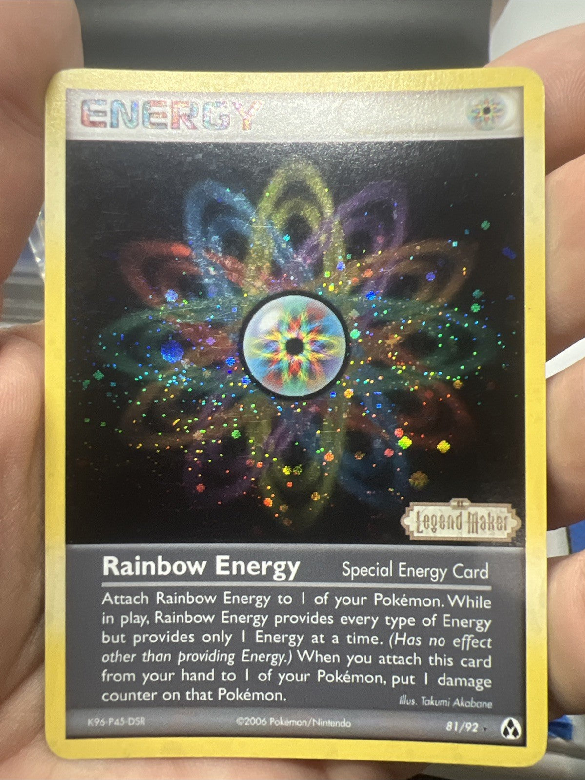 Pokemon Rainbow Energy 81/92 Legend Maker Reverse Holo - MOD PLAY