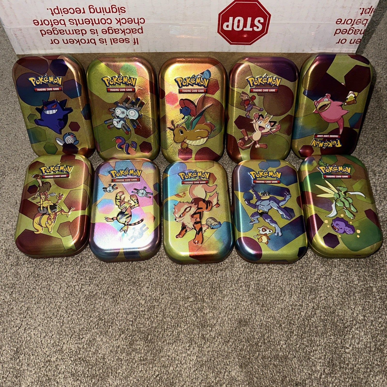 10x Pokemon TCG Scarlet & Violet 151 Mini-Tin set w/ Info Card & Coin NO PACKS