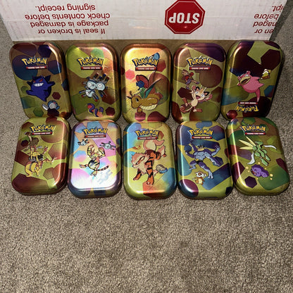 10x Pokemon TCG Scarlet & Violet 151 Mini-Tin set w/ Info Card & Coin NO PACKS