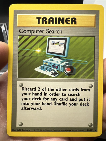 Pokemon Computer Search 071/102 Base Set Rare Non Holo - LIGHT PLAY