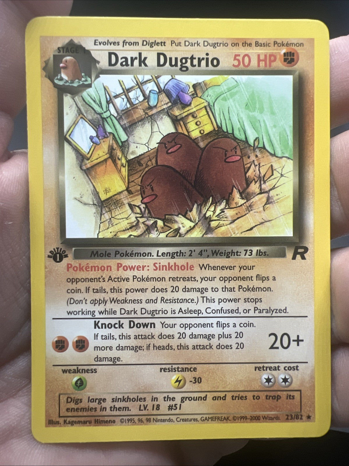 Pokemon Dark Dugtrio 1st Edition 23/82 Team Rocket - NEAR MINT