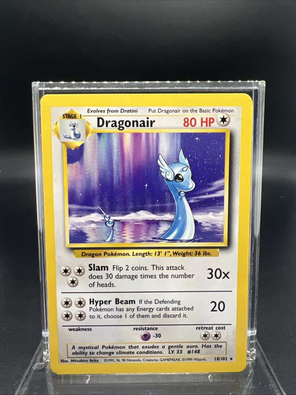 Pokemon Dragonair 018/102 Base Set Rare Non Holo - MOD PLAY