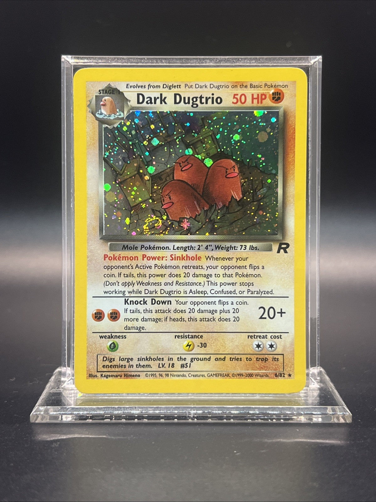 Dark Dugtrio 6/82 – Team Rocket – Holo Rare – Near Mint - Pokemon