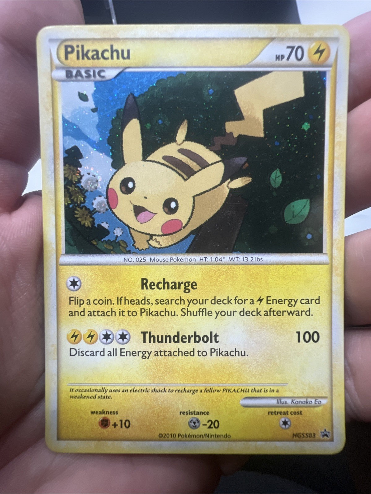 Pokemon Pikachu HGSS03 – Black Star Promo – Holo – Moderate Play