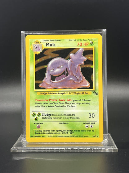 Pokemon Muk 13/62 Fossil Holo - LIGHT PLAY (A)