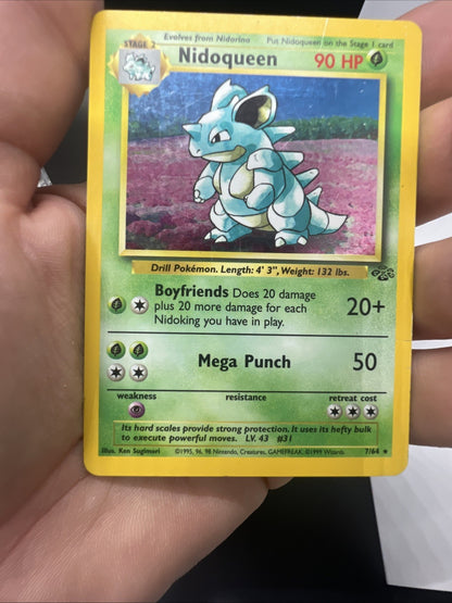 Nidoqueen 07/64 Jungle Holo HEAVY PLAY Pokemon