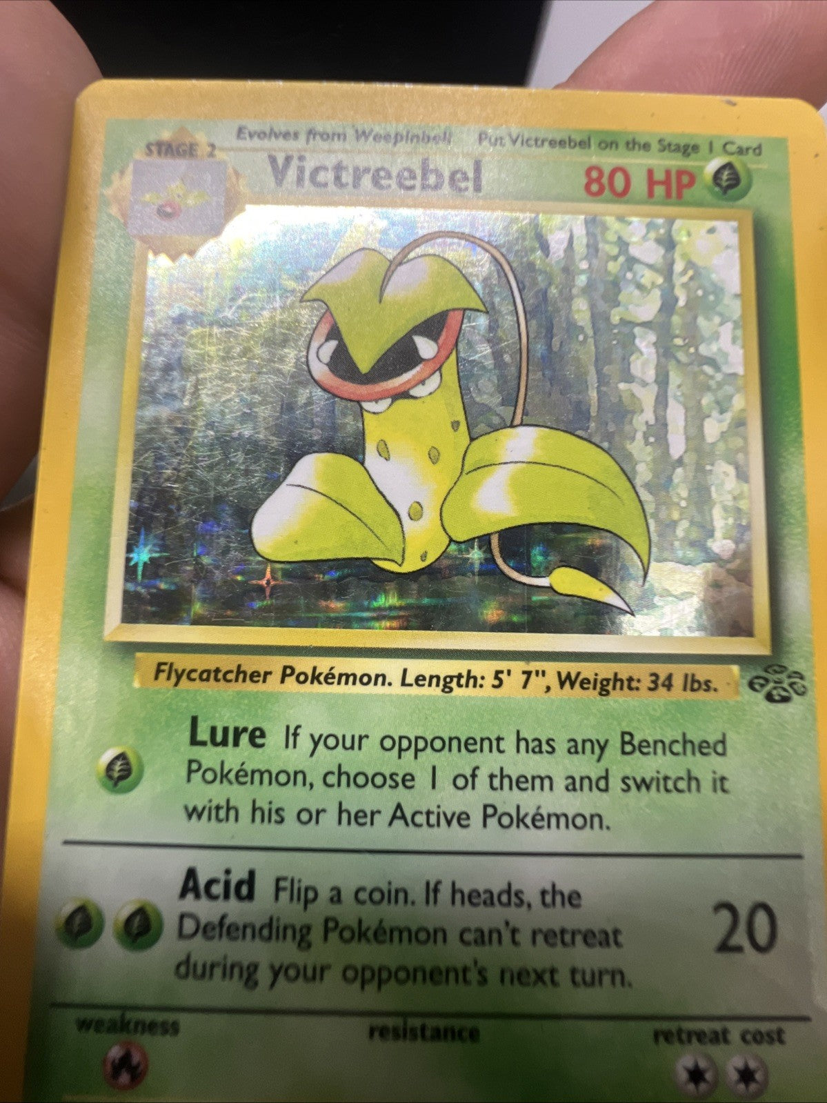 Victreebel 16/64 Jungle Holo HEAVY PLAY Pokemon