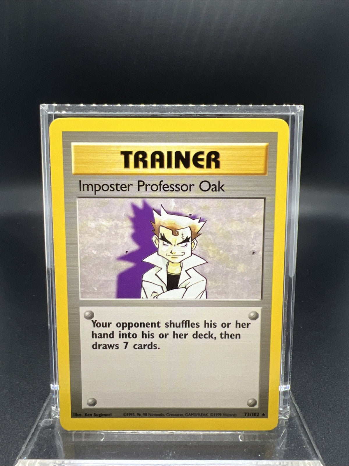 Pokemon Imposter Professor Oak 073/102 Base Set Rare Non Holo - LIGHT PLAY