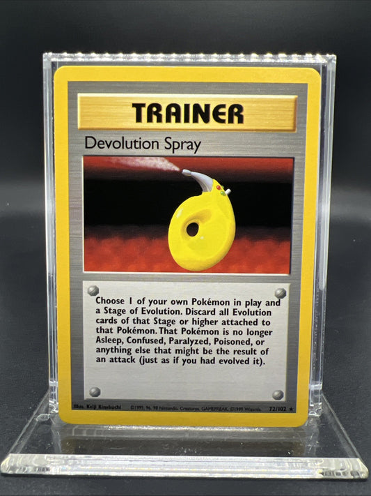 Pokemon Devolution Spray 072/102 Base Set Rare Non Holo - LIGHT PLAY
