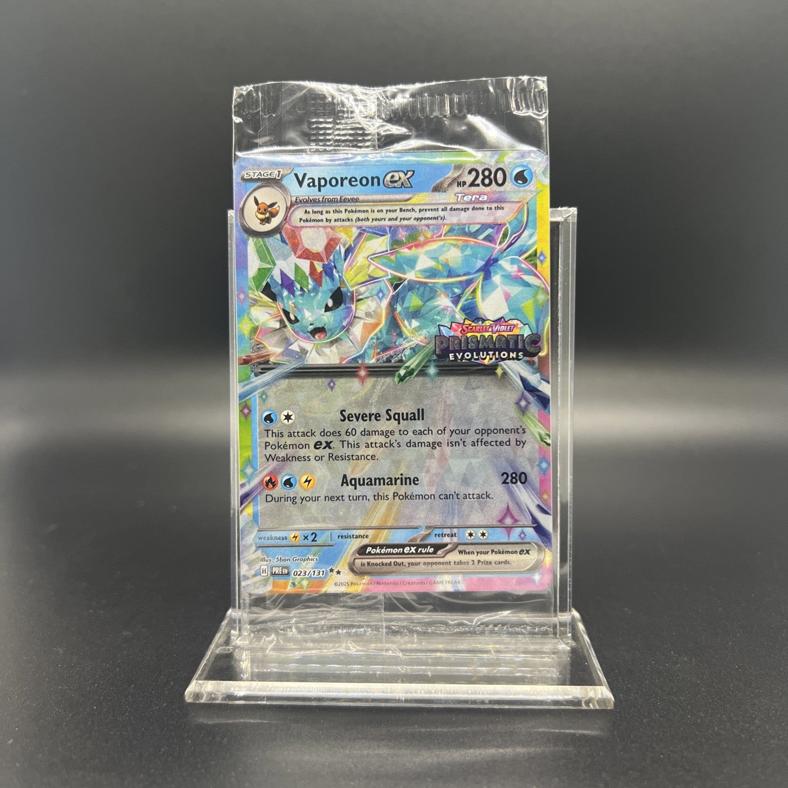 Sealed Vaporeon ex - (Prismatic Evolutions Stamp) 023/131 Card