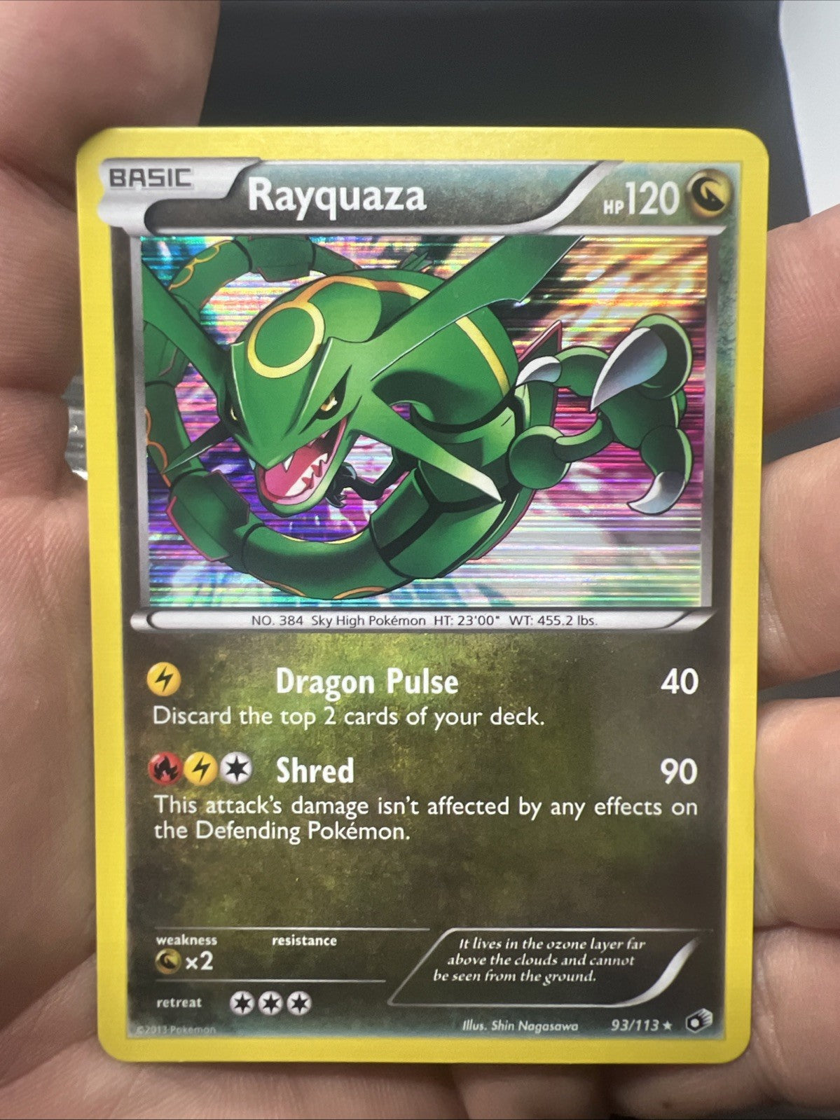 Pokemon Rayquaza 93/113 Legendary Treasures Holo - LIGHT PLAY